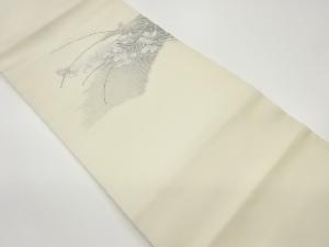  紗 束垣に草花模様織出し名古屋帯